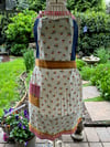 Adult Full Apron with Retro Print in Blue, Green, Red, and Gold
