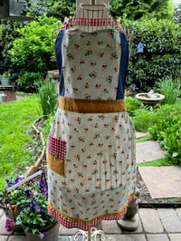 Image 5 of Adult Full Apron with Retro Print in Blue, Green, Red, and Gold