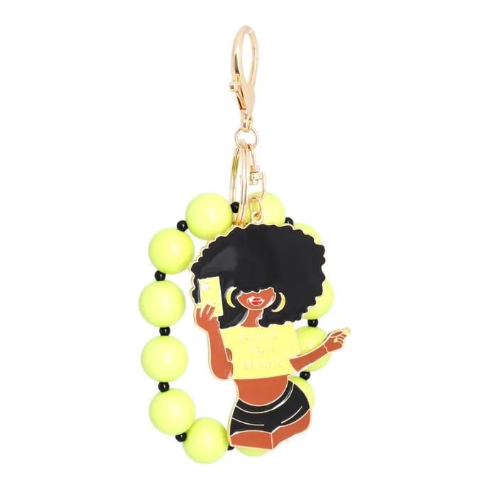 Image of Neon Green Black Girl Magic Keychain