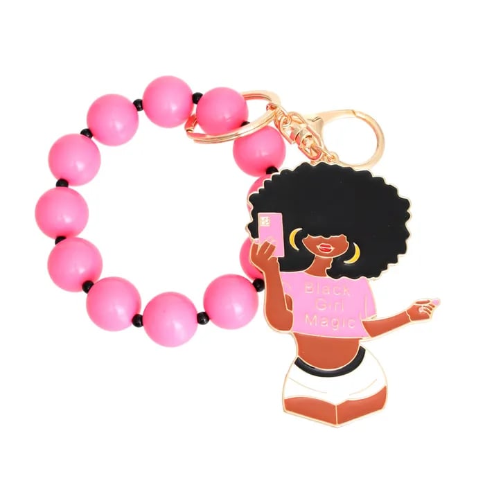 Image of Neon Green Black Girl Magic Keychain