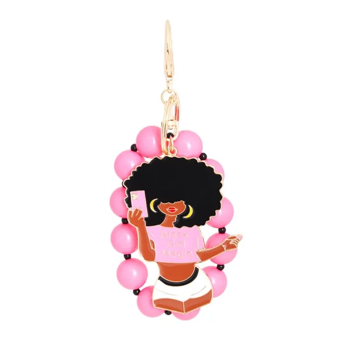 Image of Neon Green Black Girl Magic Keychain