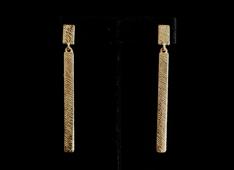 Image of Gold Pencil Pierced Earrings 