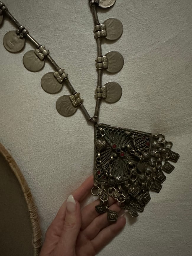 MASSIVE 1960s travel coin necklace