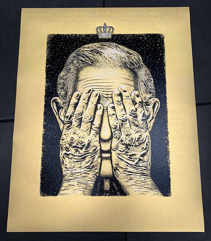 Image of CRUEL BRITANNIA 2 - GOLD FOIL CROWN on GOLD - 6 PRINTS AVAILABLE