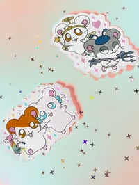 Image 1 of HAM HAM HEARTBREAK hamtaro clear vinyl stickers