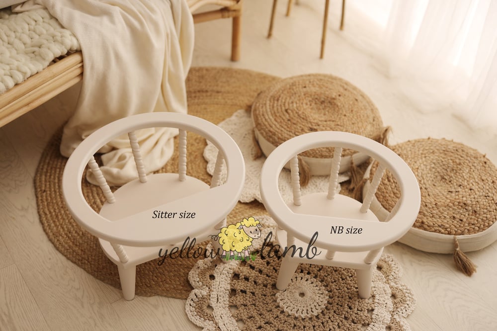 Image of « wooden chair with table in cream color - NB size- pre order »