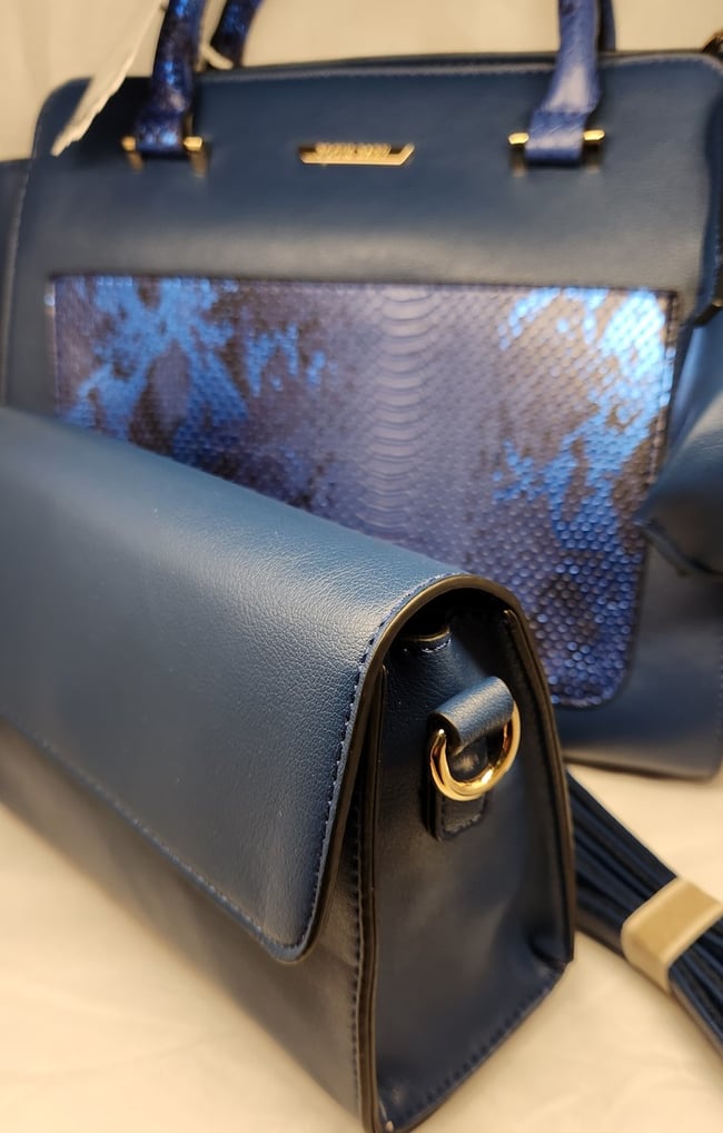 Large Blue Hand Bag with a baby bag 