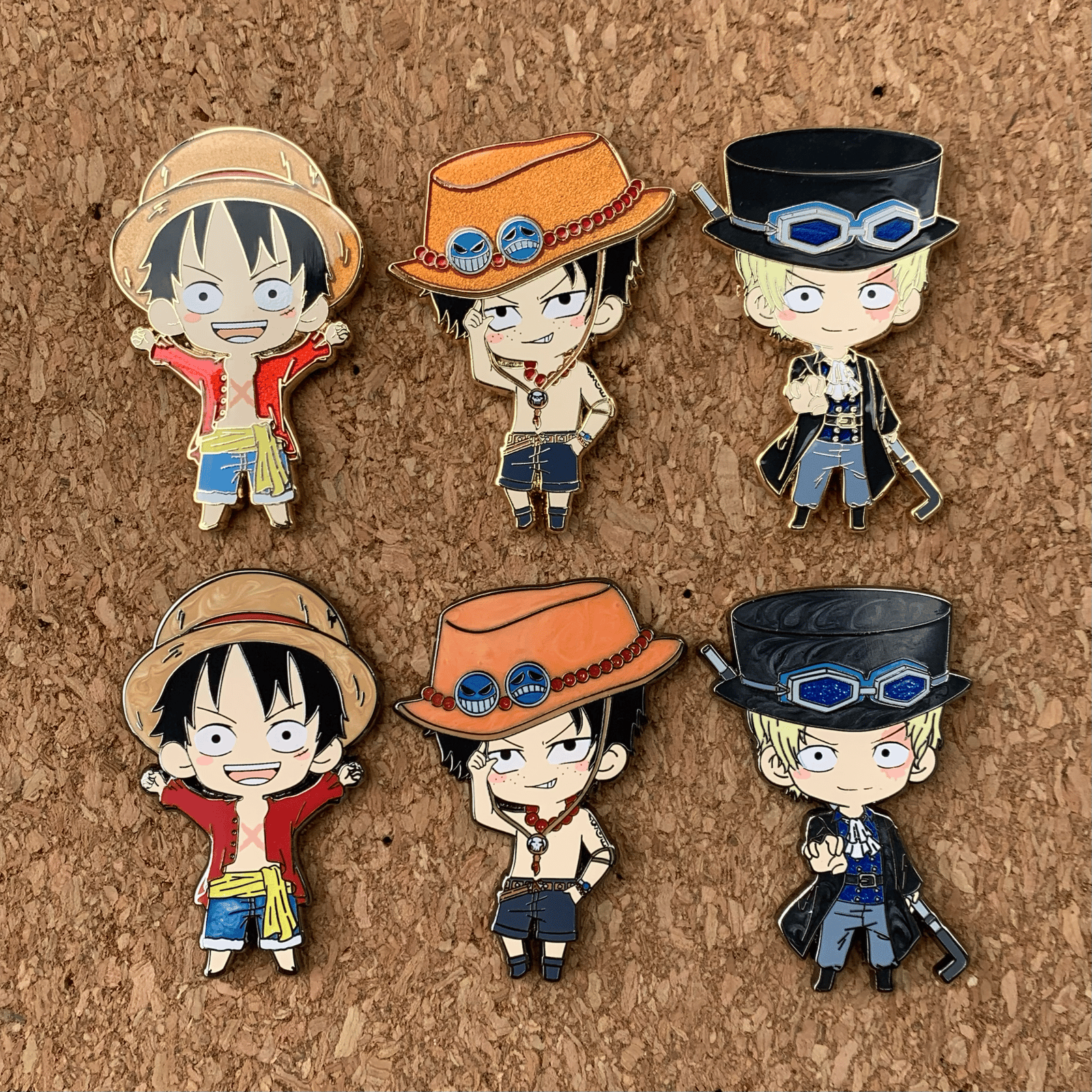 INHAND One Piece Chibis: Ace Sabo Luffy | Hinagiku Art