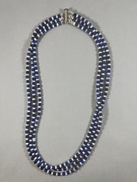 Image 1 of Lapis & white crystal quartz necklace