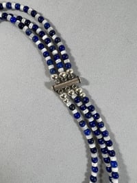 Image 2 of Lapis & white crystal quartz necklace