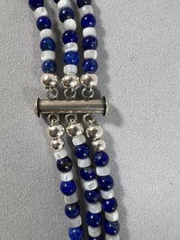 Image 3 of Lapis & white crystal quartz necklace