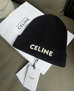 Image of THIS ITEM JUST SOLD | Auth Celine Knit Black Hat