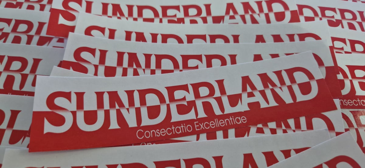 Pack of 25 16x4cm Sunderland Football/Ultras Stickers.
