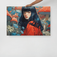 Image 2 of Mushroom Psycho Girl Canvas 24x36 (AI GEN)