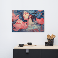 Image 3 of Lotus Flower Girl Canvas 24x36 (AI GEN)
