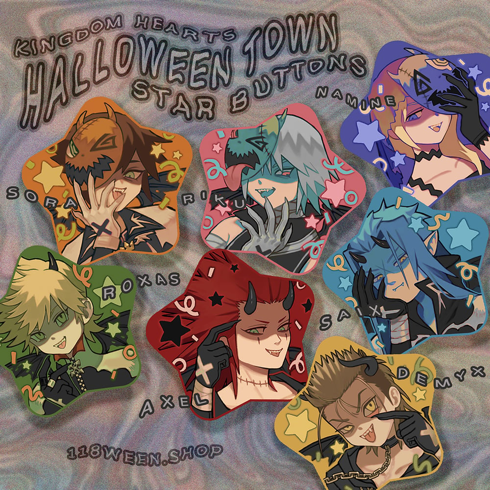 KH Halloween Town Star Buttons