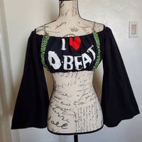 Image 1 of I love D-beat off-shoulder crop top