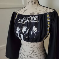 Image 2 of Appendix Finnish punk long sleeve off-shoulder crop top size M