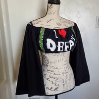 Image 4 of I love D-beat off-shoulder crop top