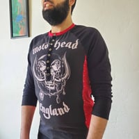 Image 2 of Motorhead raglan Henley shirt size S