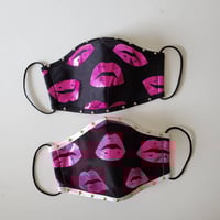 Image 1 of Goth lipstick face mask with studs **adult medium size**