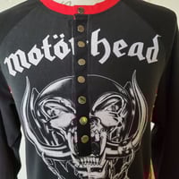Image 4 of Motorhead raglan Henley shirt size S