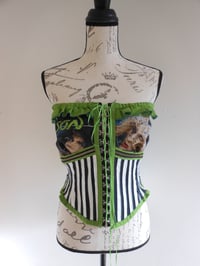 Image 1 of Poison band top corset bustier ruffles glam 80s metal