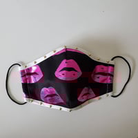 Image 4 of Goth lipstick face mask with studs **adult medium size**