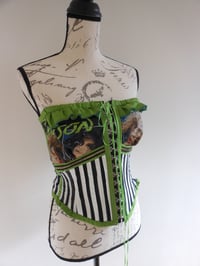 Image 3 of Poison band top corset bustier ruffles glam 80s metal