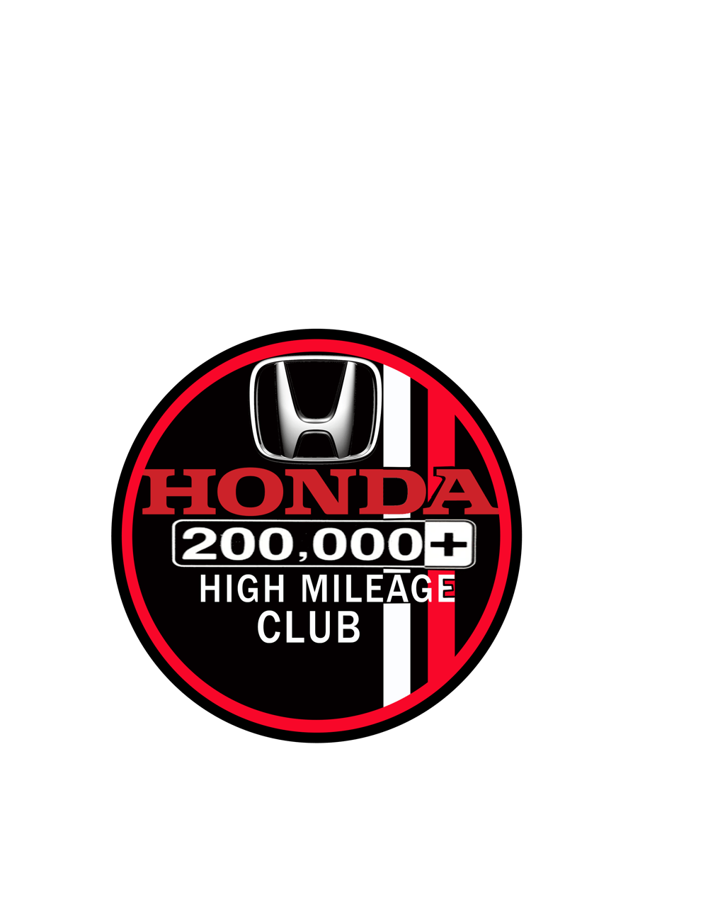 Image of Honda 200k High Mileage Club Decal-bumper Sticker.