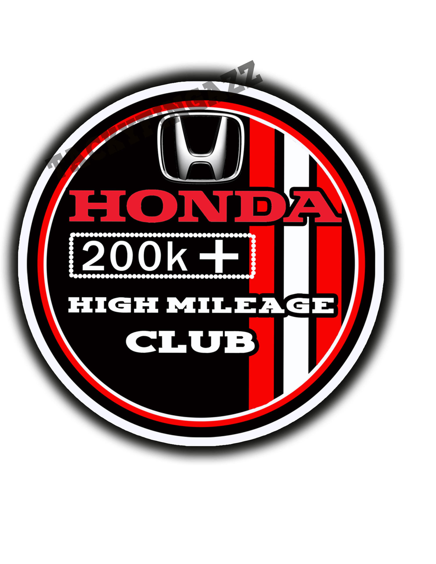 Image of Honda 200k High Mileage Club Decal-bumper Sticker.