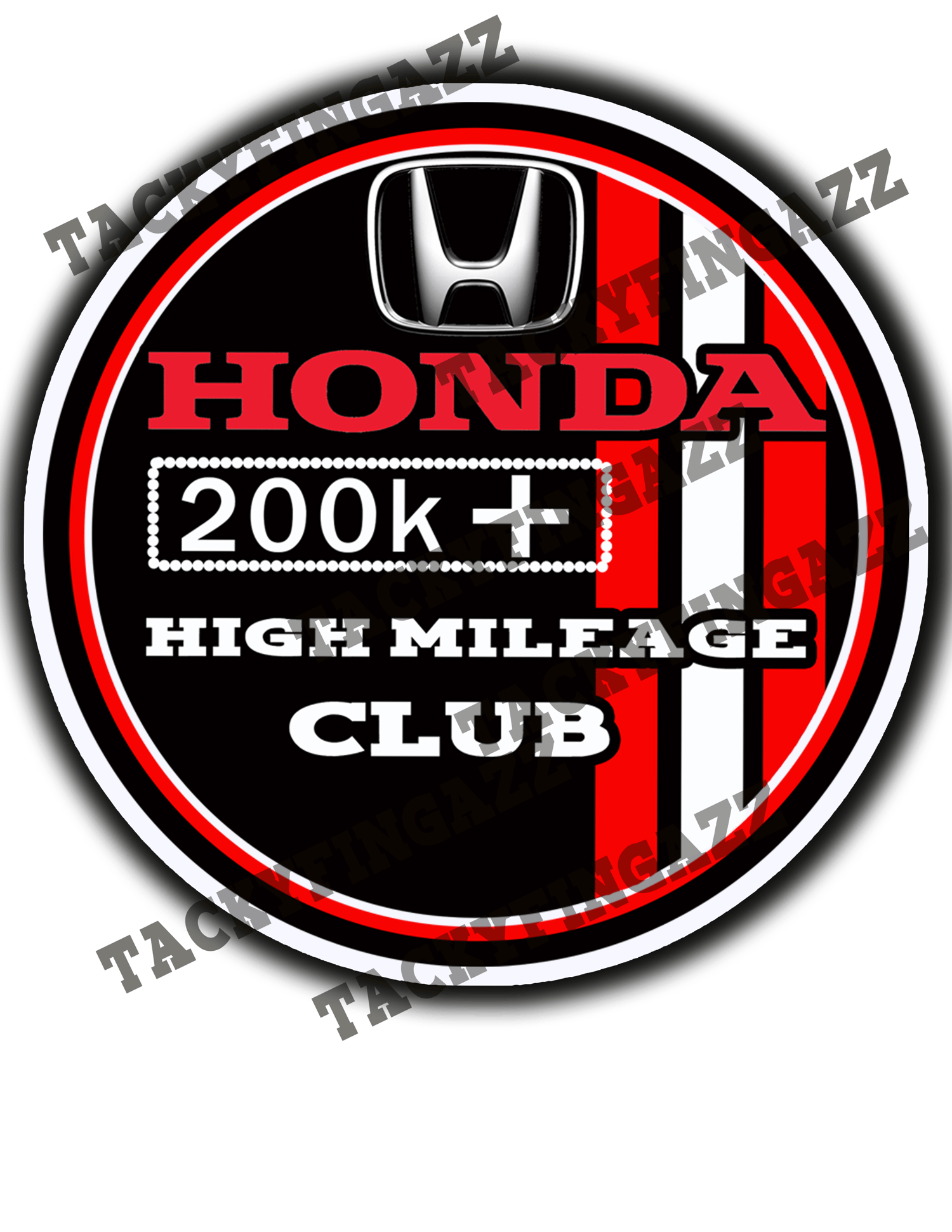 Image of Honda 200k High Mileage Club Decal-bumper Sticker.