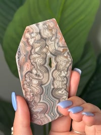 Image 4 of COTTON CANDY DOUBLE SIDED LAGUNA AGATE CABACHON WITH PARALAX -MEXICO-