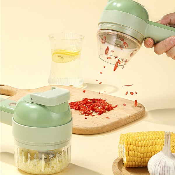 Image of 4 in 1 Portable Electric Vegetable Cutter Set Food Processor 