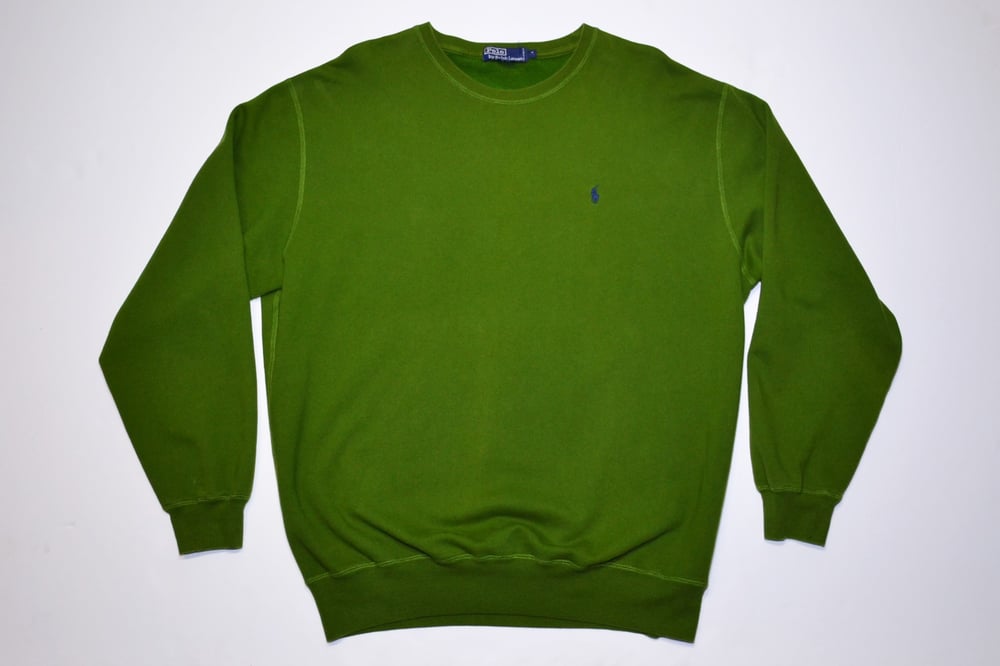 Image of Vintage 1990's Polo by Ralph Lauren Apple Green Crewneck Sweatshirt Sz.XL