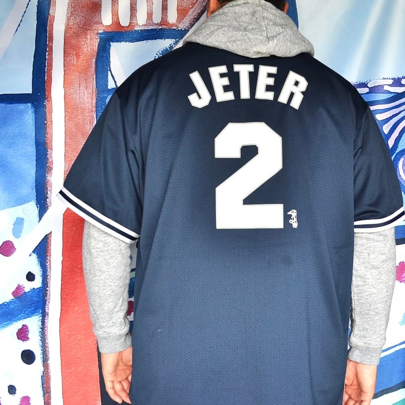 Image of Vintage 1990's New York Yankees Derek Jeter Majestic Jersey Sz.XL