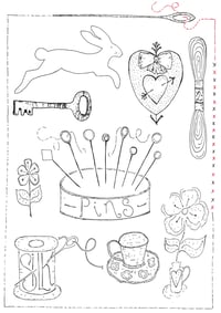 Pin Cushion & Assorted Motifs (Digital Tracing Templates)