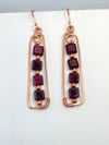 Bright Copper Garnet Tower Earrings