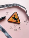 Crypid Deer Warning Sign - Triangle Button