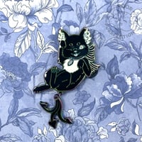 Image 3 of Magic Demon Cat Enamel Dangle Pin