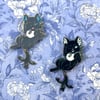 Magic Demon Cat Enamel Dangle Pin