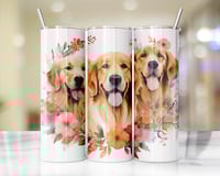 20oz Golden Retriever Floral Tumbler