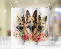 20oz Floral German Shepard Tumbler