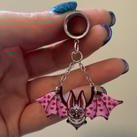 Pink Heart Bat Tunnel Dangles (sizes 4g-2")