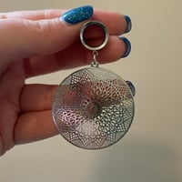 Silver Mandala Hoop Tunnel Dangles (sizes 4g-2")