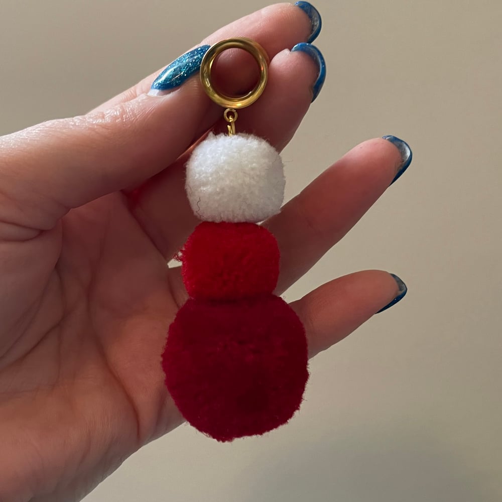 Image of Red Puff Tunnel Dangles (sizes 2g-2")