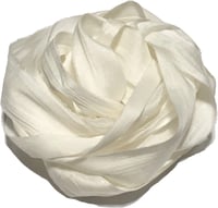 Image 1 of 10YD  IVORY HAND DYED SARI SILK RIBBON/HAND DYED BY COLOR KISSED SILK