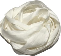 Image 4 of 10YD  IVORY HAND DYED SARI SILK RIBBON/HAND DYED BY COLOR KISSED SILK