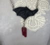 Batwing Necklace with Dracula Crystal by Ugly Shyla 
