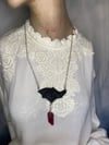 Batwing Necklace with Dracula Crystal by Ugly Shyla 